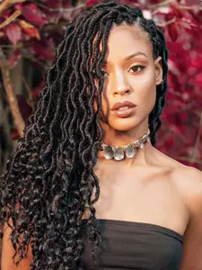 34 Inch Long Senegalese Twist Braids Full Lace Wig for Women, Gorgeous Fluffy Wigs with Baby Hair Bangs, Synthetic Braided Full Lace Wigs for Party, Daily Use, Knotless Braided Wig