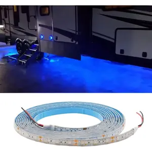 RV Underglow Led Light Kit, 12V 16.4FT RV Awning LED Light Strip, Waterproof Exterior Underbody Lighting for Camper Motorhome Travel Trailer Concession Stands Food Trucks, Blue