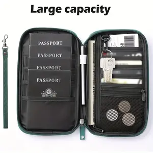 [Document Organizer] Travel Passport Wallet | Family Passport Holder, Trip Document Organizer, Lightweight, Durable, Zipper Closure, Ideal for Going Out, Wet Wipe Clean