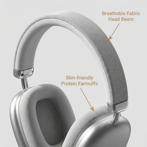 Wireless Over-Ear Bluetooth Headphones, Soft Earpads Hi-Fi Stereo with Mic and Long-Lasting Battery, Compatible with iPhone and Laptops, Headphone for Travel, Work, Sports and Gaming, Over Ear Headset