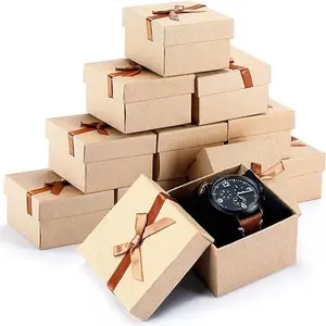 12-Pack Father’s Day Gift Boxes | 3.5" Jewelry & Watch Boxes for Men | Necklace, Earring, Ring & Keychain Holder with Velvet Insert & Lids, Perfect Gift Packaging for Dad