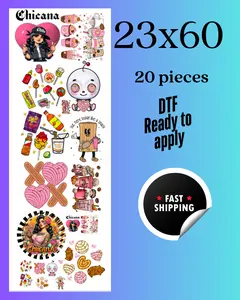 CANDY CHICANA Gang Sheet - 20 Pieces, 23x60, Unique Designs , Ready to Heat Press, Fast Shipping
