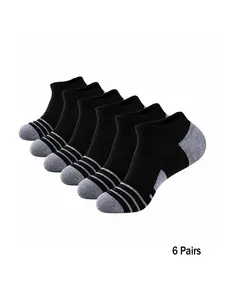 6 Pairs Men's Sports Socks, Thickened Loop Running Socks, Breathable Elastic Casual Ankle Socks, Gift Socks for Cycling