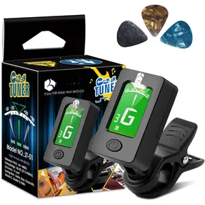Guitar Tuner Clip On with Guitar Capo for Guitar, Bass, Violin, Ukulele, Digital  Tuner Acoustic Guitar Accessories with LCD Display