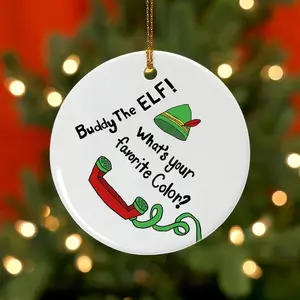 Buddy, The Elf What's your favorite color Ceramic Christmas Ornament