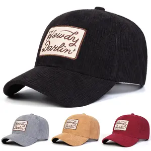 Unisex Corduroy Letter Embroidered Baseball Cap Outdoor Adjustable Sunscreen Leisure Hat Spring Autumn Travel Tourism Beach Vacation shop local nm