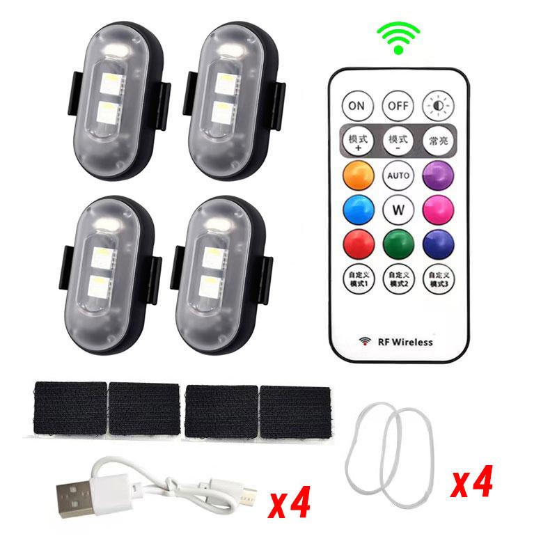 【FathersDayGift】Car RGB LED Strobe Motorcycle Lights LED Flash Position Wireless Light Aircraft Airplane Helicopter Warning Lights