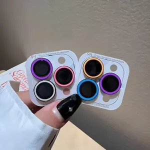 1Set Luminous Ceramic Camera Protector Film For IPhone17 16 15 14Plus 13 ProMax Lens Ring Tempered Glass Glowing Cap Accessorios