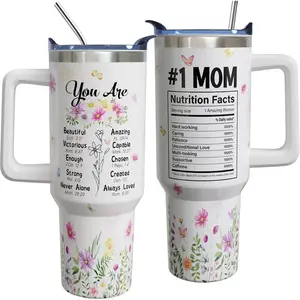 40 ozMom Cup Tumbler with Handle Lid and Straw, Mothers Day Tumbler Cup, Birthday Christian Mother's Day Gifts for Mom from Daughter Son, Mama Gifts for Moms,other's Day Gift  Leak-Proof Car Cup Holder Friendly Insulated Bottle
