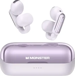Monster Bluetooth Earbuds Open AC601, Comfort Clip-On Earbuds, Bluetooth 5.4 Open Ear Buds with Environmental Noise Cancellation, IPX5 Waterproof & Touch Control Wireless Headphones