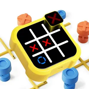3 in 1 Portable Electronic Tic Tac Toe Game Console, Battery Powered Handheld Game Console, Educational Toy for Home Entertainment & Party Protection