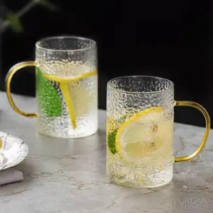 Heat-Resistant Hammered Glass Cup 380ml/12oz