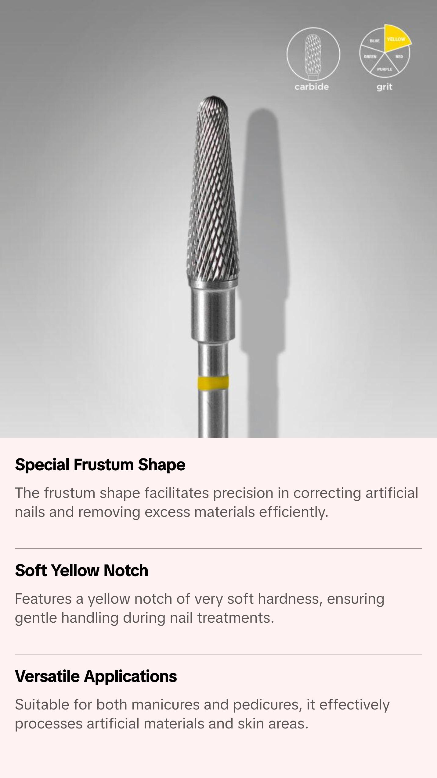 Carbide nail drill bit frustum yellow EXPERT head diameter 4 mm / working part 13 mm