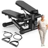 Sweetcrispy Unisex Twist Stair Stepper - Compact Exercise Equipment, Home Fitness Stepper, Adjustable Height, Portable Home Workout Gear, Resistance Bands, Multifunctional Fitness Tool for Senior Cardio