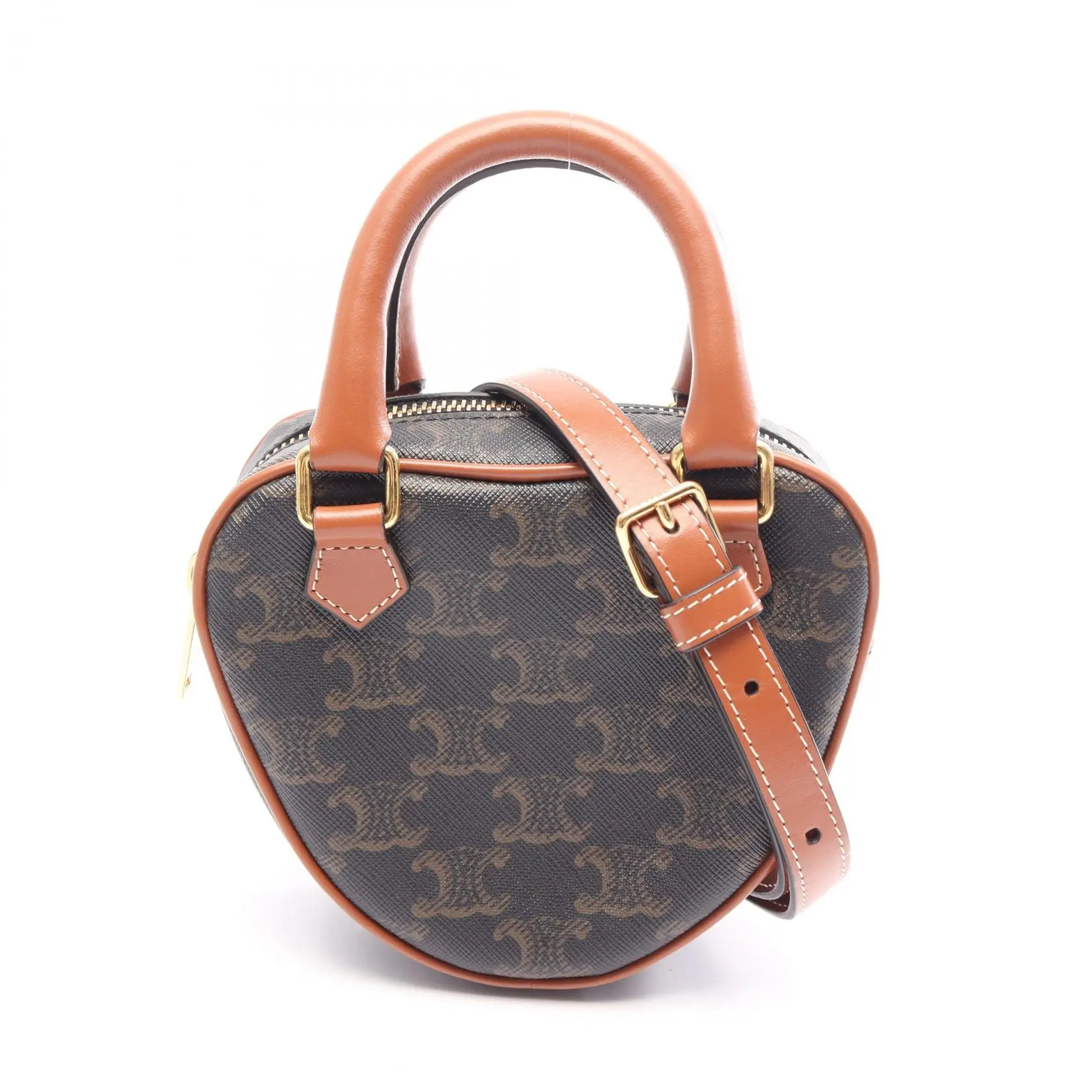 Pre-owned Celine Canvas Shoulder Bags Triomphe Heart PVC Coated 2way Handbag