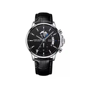 Elegant Men's Watch: Globe Design, 30m Water Resistance, Luminous Dial, Calendar & Chronograph | Stylish for Day & Business | Classic Timepiece