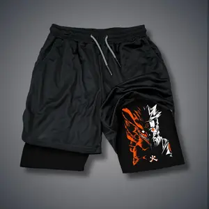 Naruto 80s 90s summer men shorts for men jorts outfit men graphic shorts Double-layer sports shorts Comfortable short shorts summer