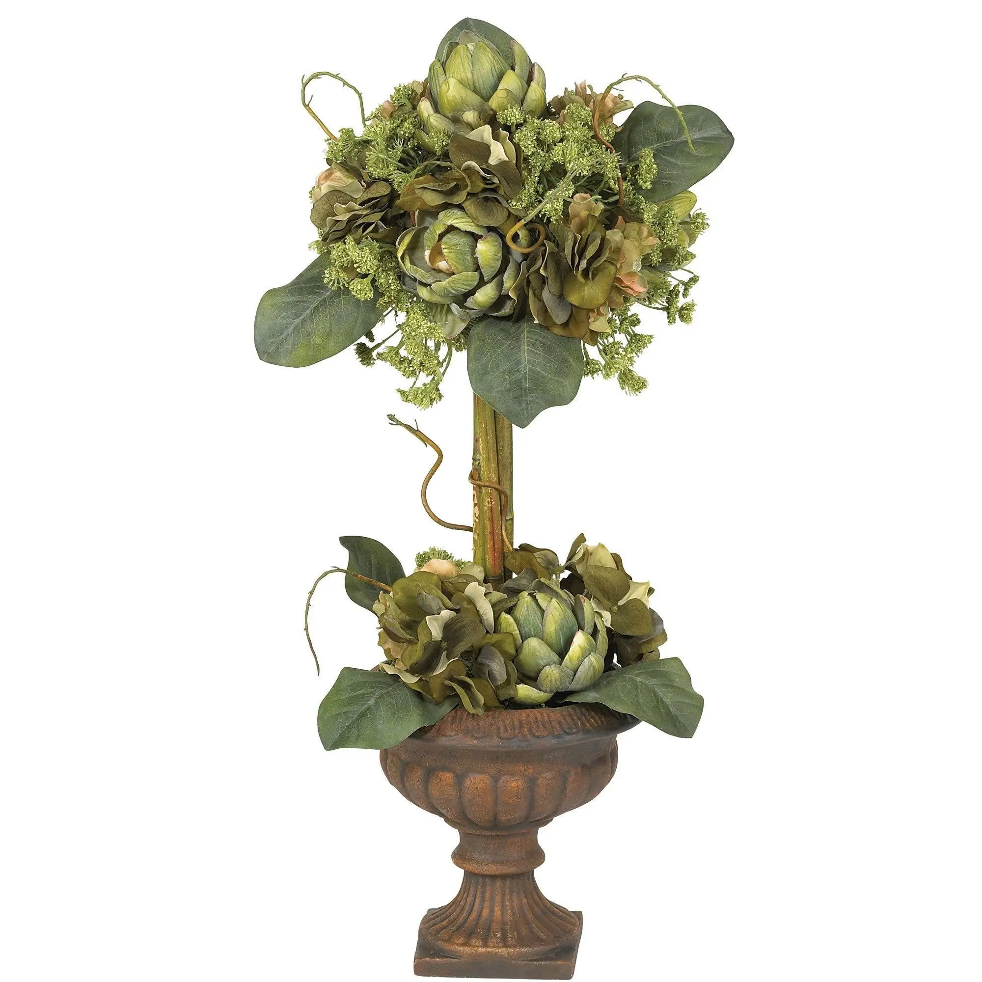Elegant Artificial Artichoke Topiary Silk Flower Arrangement - Sturdy Realistic Faux Plant, Decorative Giant Artificial Flowers, Indoor Decor Home Supplies Accessory (Up to 24 in)