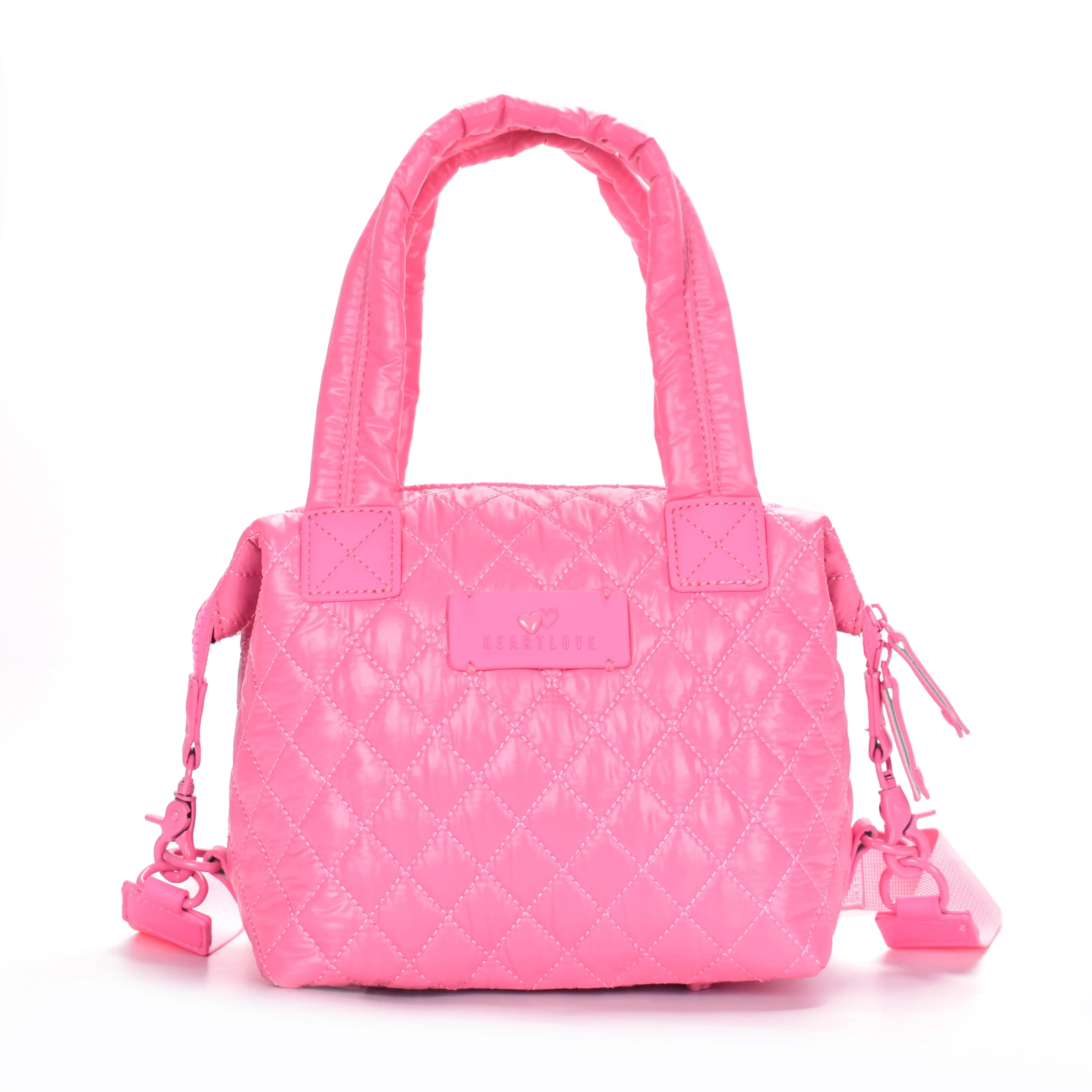 HEARTLOVE by Charo Burgundy Quilted Backpack w/Coin Pouch & Adjustable Straps Heart Love Medium-Sized Plain Women main image 2