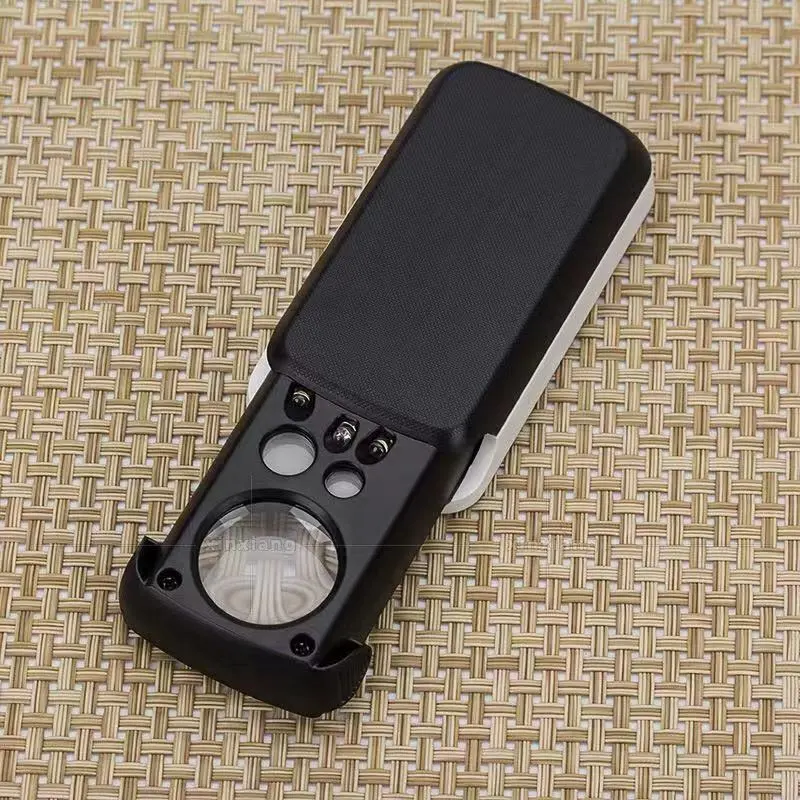 Pocket-Sized Multi-Functional Jeweler's Loupe Magnifying Glass - 30X-60X-90X, 2 LED Lights & 1 UV Black Light, Auto-On, 85*45*19mm, Easy to Use for Seniors & Hobbyists, Jewelry Inspection, Collectibles, Coin & Stamp Collectors, Office Desk Accessory