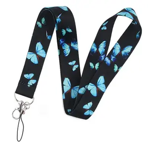 Butterfly Pattern Phone Lanyard, Universal Cellphone Strap, Phone Wristband Lanyard for Mobile Phone, Cell Phone Charm, Phone Accessory