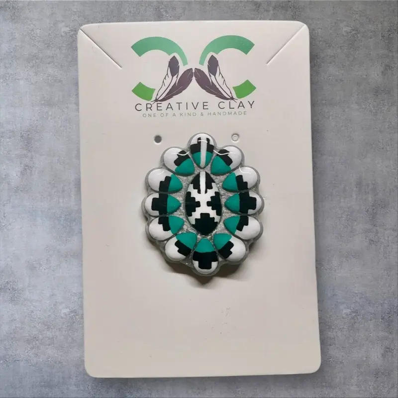Teal Navajo Basket Squash Blossom Ring