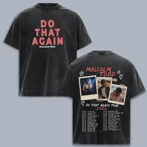 Malcolm Todd Do That Again Tour 2026 Vintage Graphic T Shirt, Indie Pop Concert Tee, Double Sided Tour Dates Shirt, Retro Washed Oversized Unisex Heavy Cotton Streetwear Top, Music Fan Gift Apparel, North America Tour Merch Tee