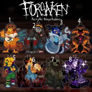 FORSAKEN - Keychains: Shedletsky, Builderman, Dusekkar, Taph, Noob, John Doe, Slasher, Noli