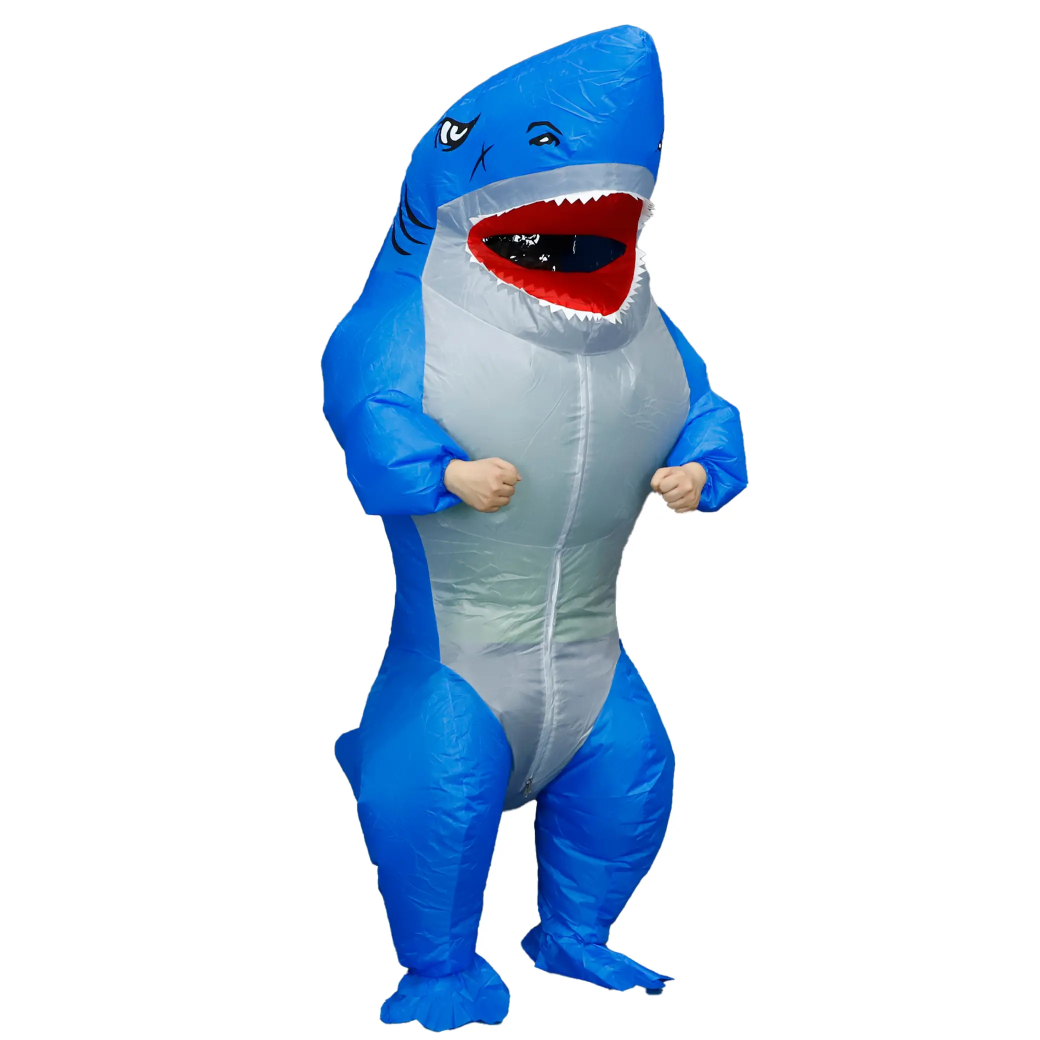 Inflatable Angry Blue Shark Costume for Adults - Funny Blow Up Shark Outfit for Halloween, Beach Parties, Birthday Events & Summer Holiday Gatherings