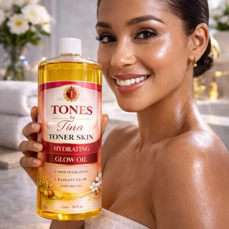 TINA TONER Big Tones and  NOURISHING BODY OIL papaya Skincare 1 Liter Deep Hydration Collagen Oil