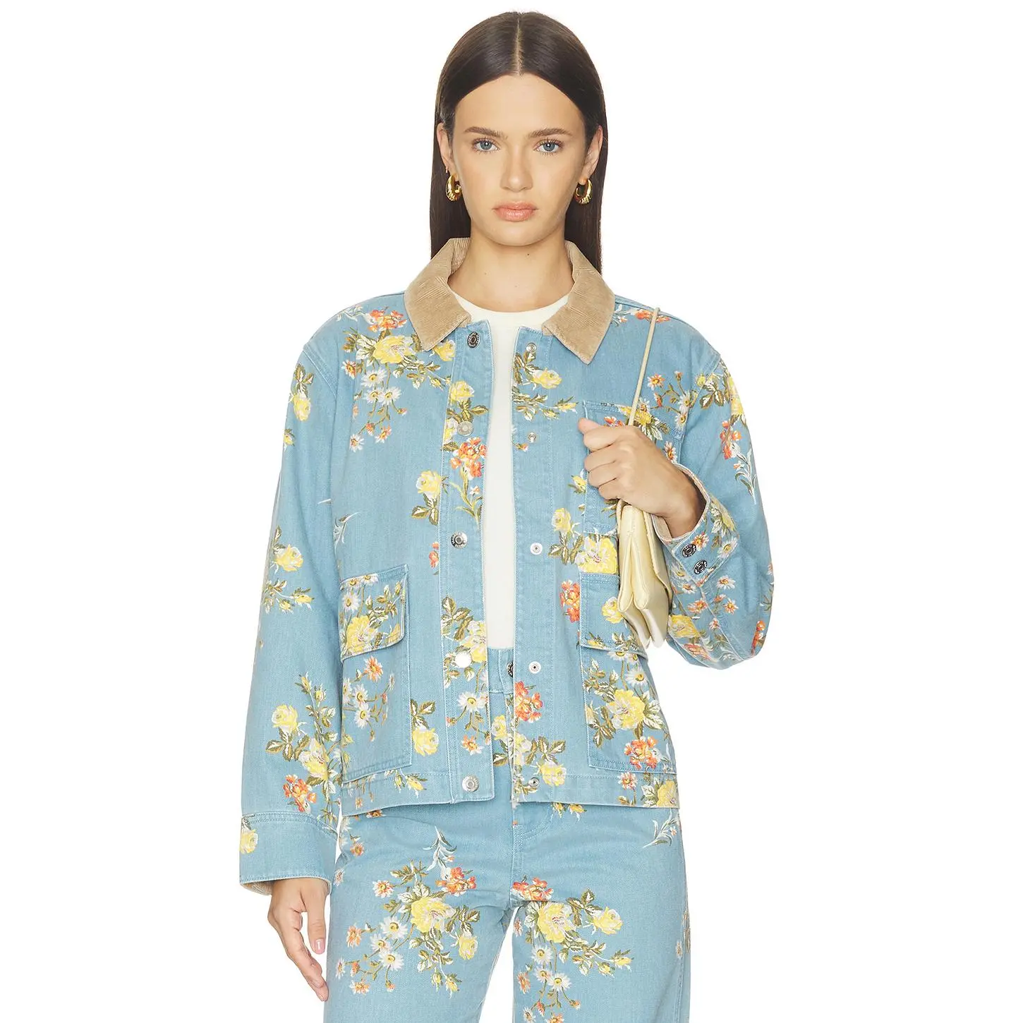 Veronica Beard Leighton Jacket With Cord Collar in Garden Bouquet