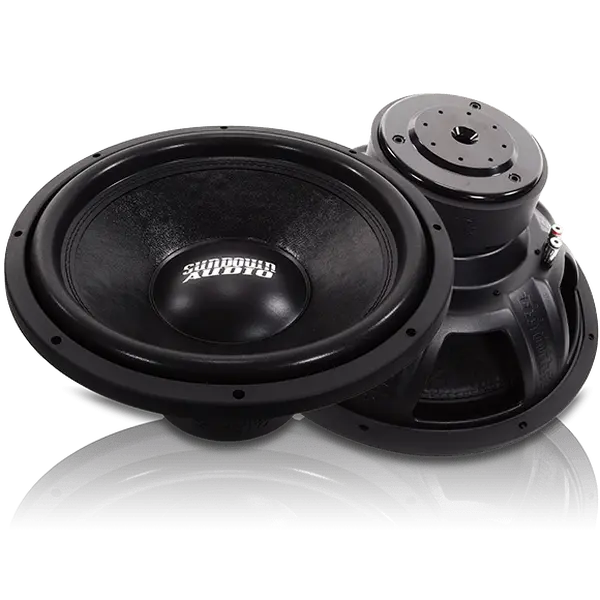 Sundown Audio E-Series v.4 EV415D4 15in Car Subwoofer - 500-watts Power Output, 4-Ohm Impedance, 13.875in Cutout, 15.125in Outside Diameter, 35Hz Frequency Response, 4-Layer Copper Voice Coil, High Xmax, Steel Frame, 44 sqin, Car Audio Installation, 13.87