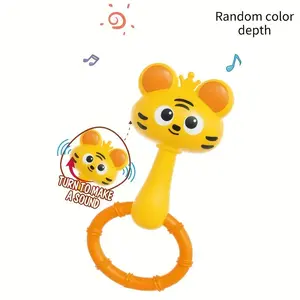 Hand Bell Toy - A Sensory Learning Toy with Music and Sounds, Promoting Fine Motor Skills Development, Colorful Grasping Activity, Featuring a Panda-like Bear with Tiger Charm Rattle for kids