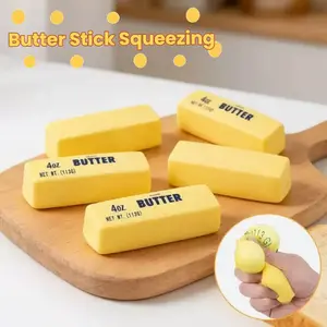 Funny Butter Block Squishy Toy, Slow Rising Squishies, Soft Durable Smooth-Textured Lightweight Stress Relief Fidget Desk Toy, Ideal Gift for Anxiety Relief and Relaxation