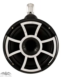 Wet Sounds Black REV 10 Swivel Clamp Tower Speakers with Wet Sounds SD2 1250 Watt Amplifier & Suitz Speaker Covers