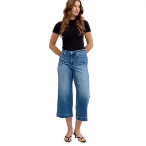 Vintage Wide Hem Cropped Judy Blue Jeans