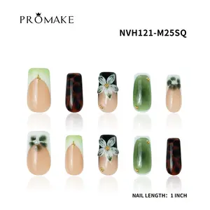 Promake [NV] 1inch /25MM- Luxury Handmade Press on Nails-Unique Design-High Quality Nails - With 4 Sets Nails Tools-Long Length-S-L Size