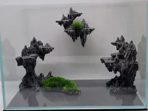 Fish Tank Aquarium, Nano Tank Aquascape Floating Mountains Layout Aquarium Decor Handmade For Aquatic Live Plants Planted Ornament ( 4 Gallons Or Larger)