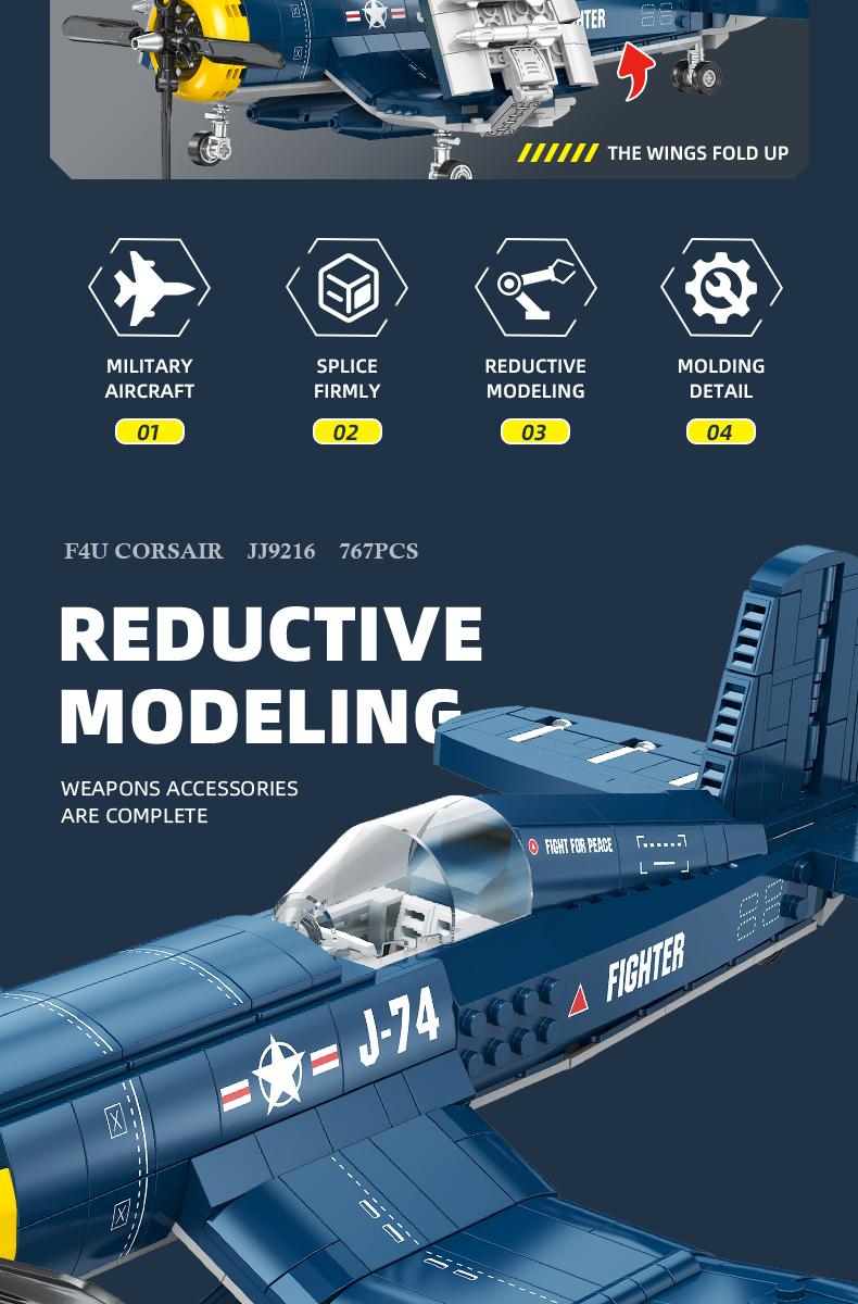767 building blocks assembly — Legendary F4U Corsair fighter plane! Foldable wings + retractable landing gear, 1:20 scale accuracy! The ultimate military building block set for aviation enthusiasts! Building Blocks #F4U Pirates #Military Models