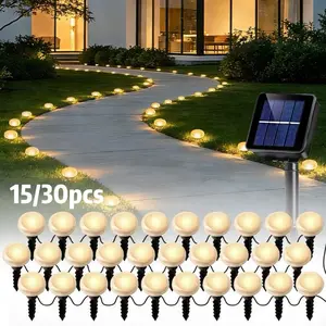Solar Pathway Lights, 30pcs/set Outdoor Garden Lights with 8 Lighting Modes, Automatic On/Off, Waterproof Garden Light, Solar Landscape Lights for Paths, Camping, Weddings & Festivals