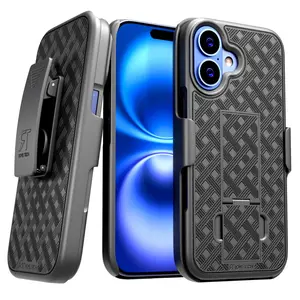 For Apple iPhone 16 Hybrid Belt Clip Holster Combo Case Protective Cover Accessories Protection