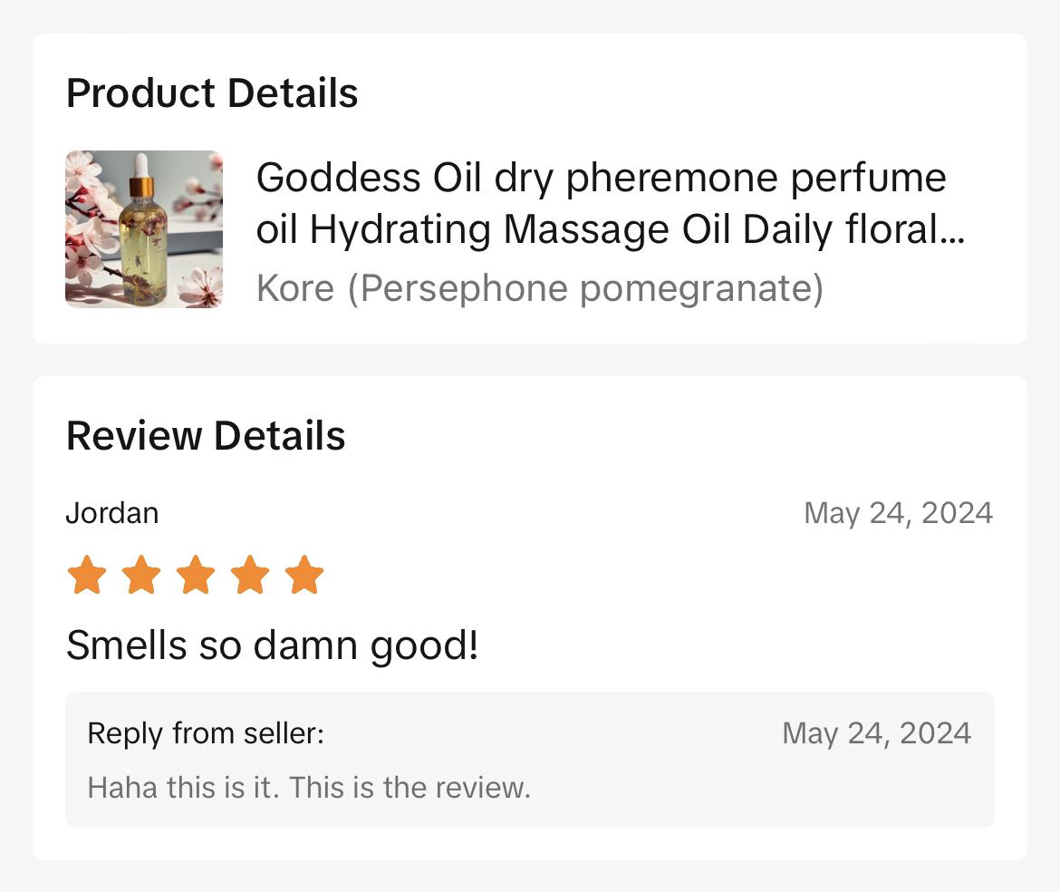 Goddess Body Oil Summer Beltane Collection Body Care Floral Sunflower Blend scented natural glitter