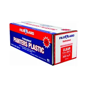 626260 Film Gard High Density Professional Painter's Plastic, 400' Length x 9' Width x 0.35 mil Thick, Clear