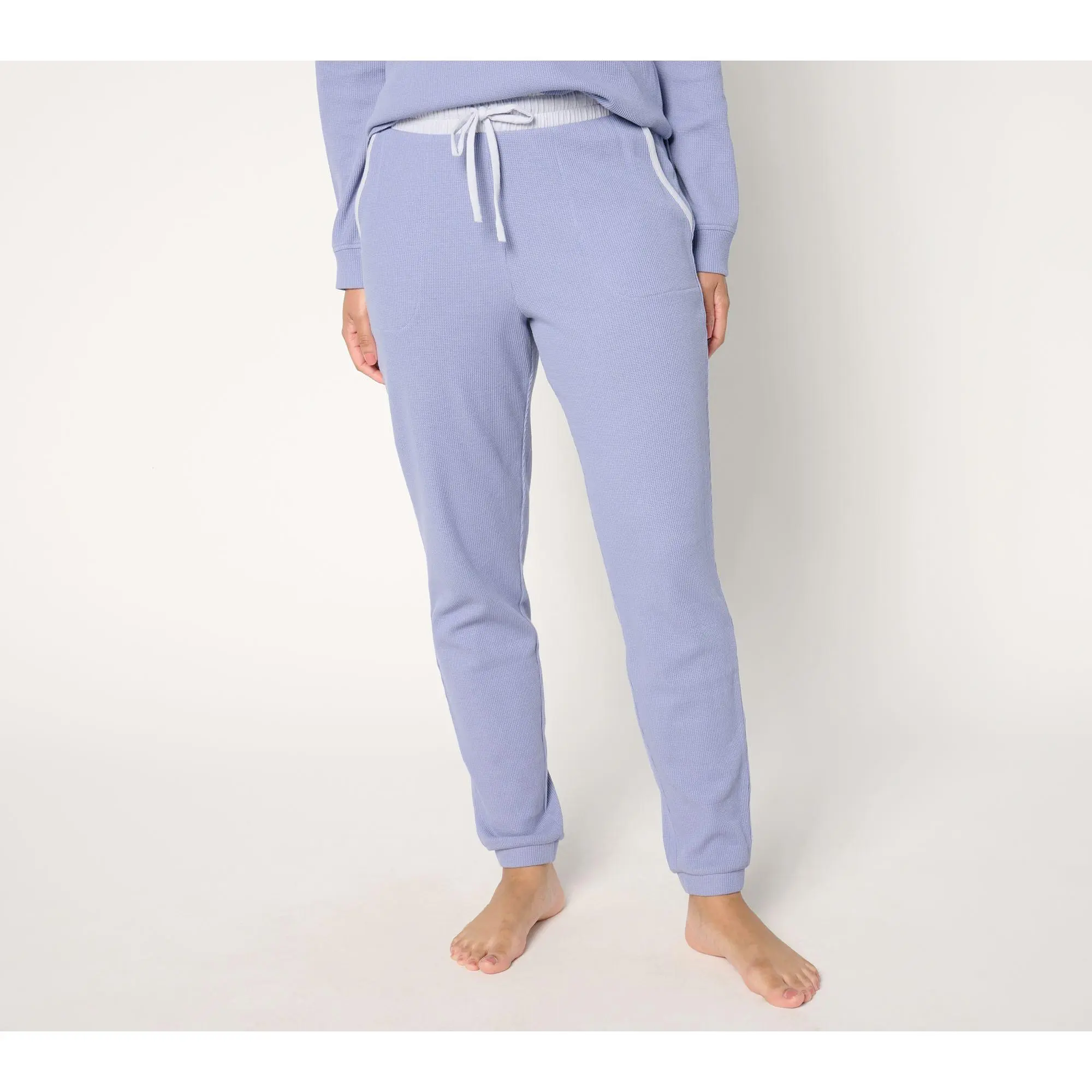 AnyBody Regular Cozy Knit Waffle Ankle Joggers