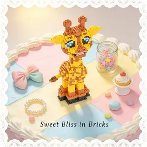 Cute Giraffe 3D Puzzle Building Block Decoration, Bookshelf Home Office Cabinet Decor, Party Living Room TV Stand Display