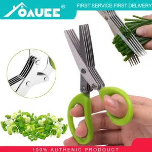 5-Layer Stainless Steel Scallion Flower Cutter – Green (1 Pack)