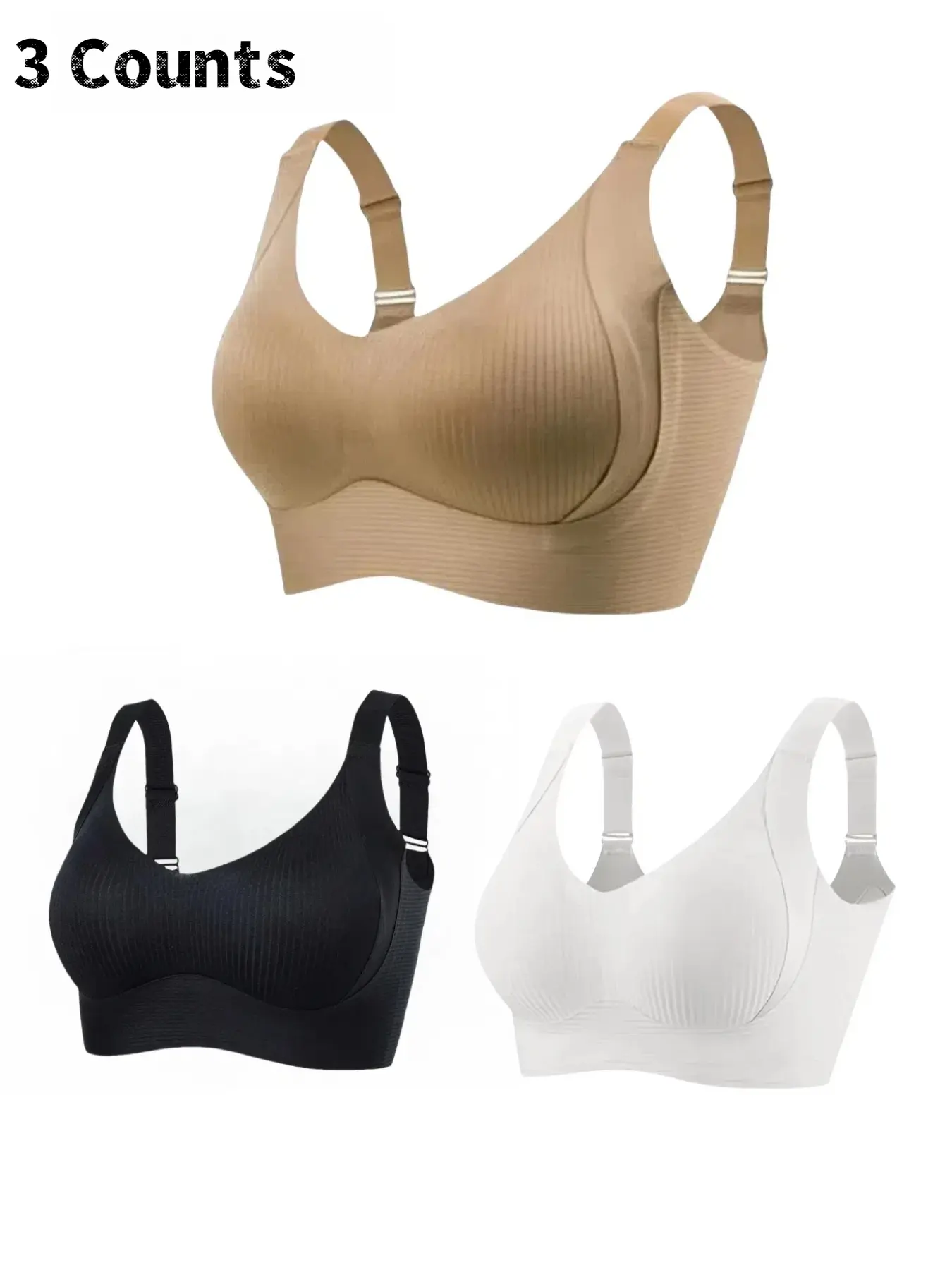 Women's Solid Color Bra, Minimalist Comfortable Push Up Bra,Underwear for Women,Softness Underwear forAll Seasons, Bras for Women, Womenswear,Wirefree Bra, Wireless Compression Bras,Wireless Padded Bras,Breathable Comfy Bra, Fitted
