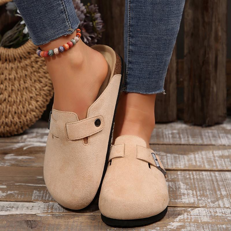 Womens Mens Clogs Cork Footbed Suede Slippers Potato Shoes with Adjustable Buckle for All Seasons