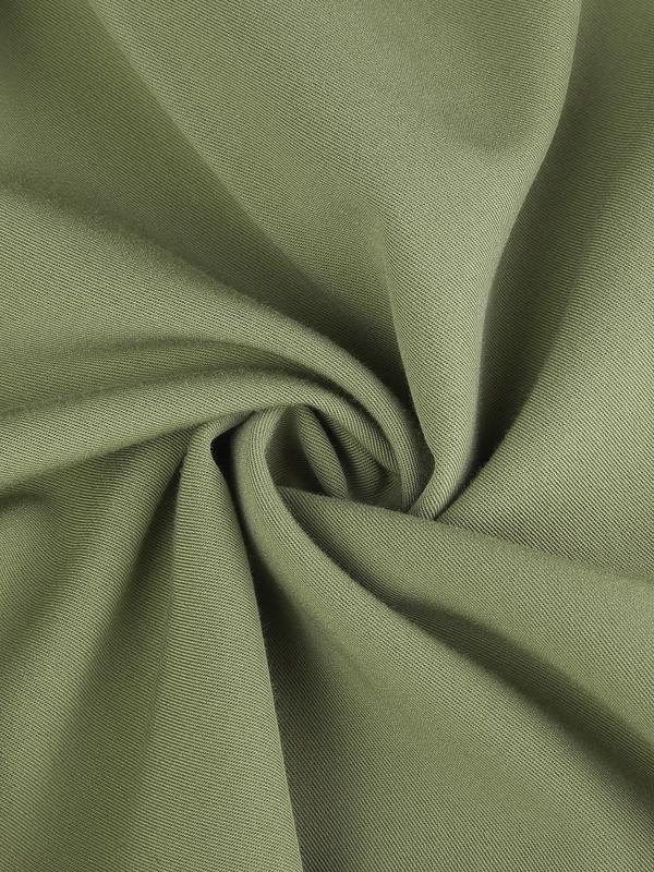 Agnes Orinda Plus Size High Elastic Waisted Long Straight Suit Pants with Pockets Army Green