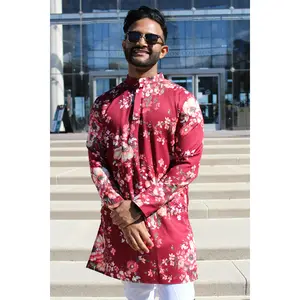 Maroon Floral Kurta